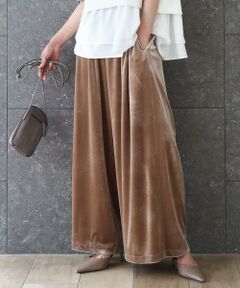 MK MICHEL KLEIN / エムケーミッシェルクラン その他パンツ | スノーベロア ワイドパンツ/洗える