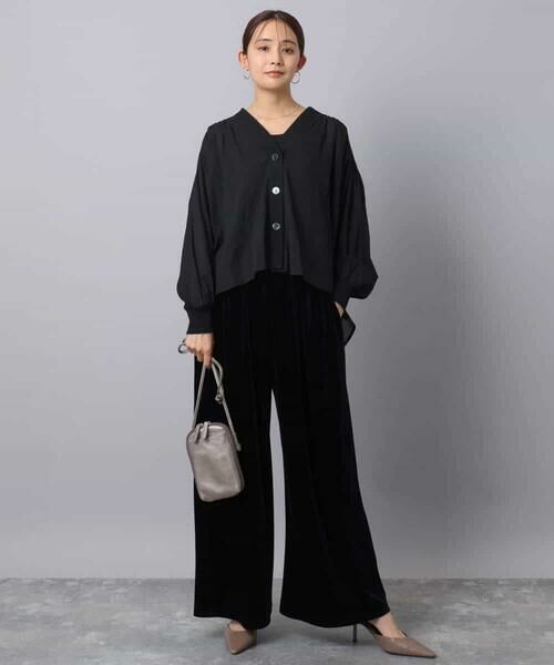 MK MICHEL KLEIN / エムケーミッシェルクラン その他パンツ | スノーベロア ワイドパンツ/洗える | 詳細14