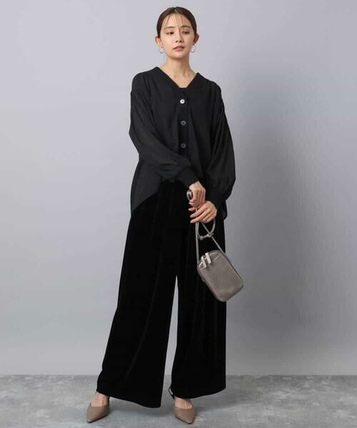 MK MICHEL KLEIN / エムケーミッシェルクラン その他パンツ | スノーベロア ワイドパンツ/洗える | 詳細16