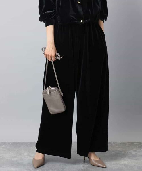 MK MICHEL KLEIN / エムケーミッシェルクラン その他パンツ | スノーベロア ワイドパンツ/洗える | 詳細2