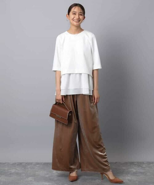 MK MICHEL KLEIN / エムケーミッシェルクラン その他パンツ | スノーベロア ワイドパンツ/洗える | 詳細27