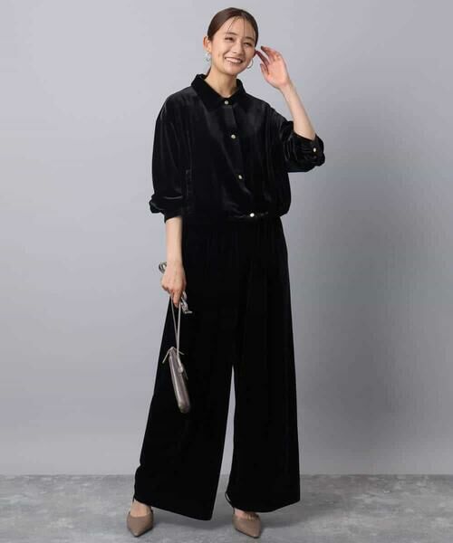 MK MICHEL KLEIN / エムケーミッシェルクラン その他パンツ | スノーベロア ワイドパンツ/洗える | 詳細3