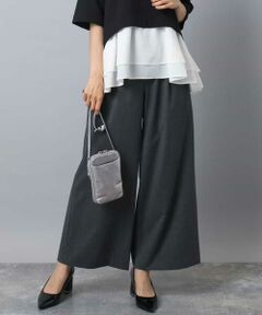 MK MICHEL KLEIN / エムケーミッシェルクラン その他パンツ | ストレートワイドパンツ(ストライプ・無地)/洗える