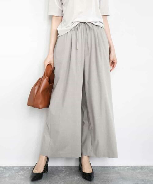 MK MICHEL KLEIN / エムケーミッシェルクラン その他パンツ | ストレートワイドパンツ(ストライプ・無地)/洗える | 詳細1