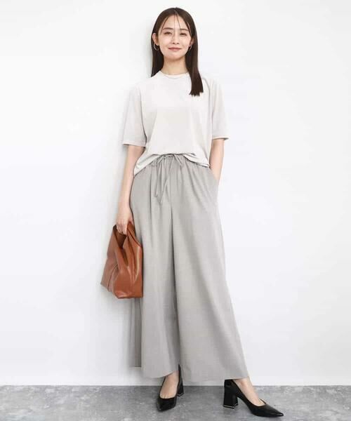 MK MICHEL KLEIN / エムケーミッシェルクラン その他パンツ | ストレートワイドパンツ(ストライプ・無地)/洗える | 詳細2