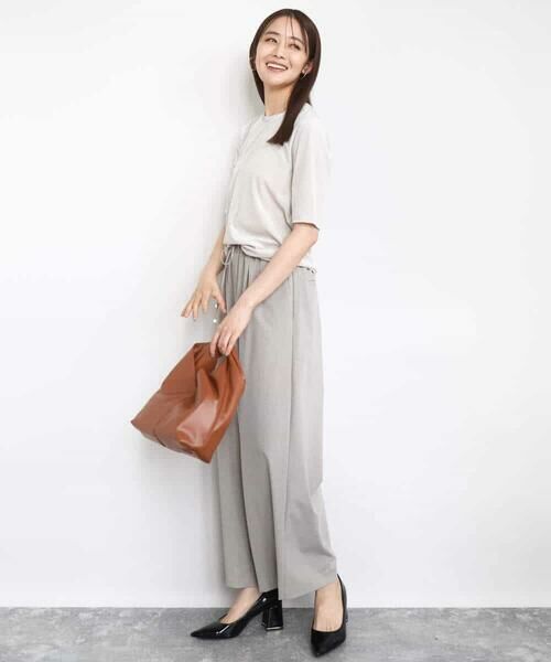 MK MICHEL KLEIN / エムケーミッシェルクラン その他パンツ | ストレートワイドパンツ(ストライプ・無地)/洗える | 詳細5