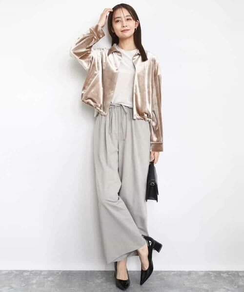 MK MICHEL KLEIN / エムケーミッシェルクラン その他パンツ | ストレートワイドパンツ(ストライプ・無地)/洗える | 詳細7