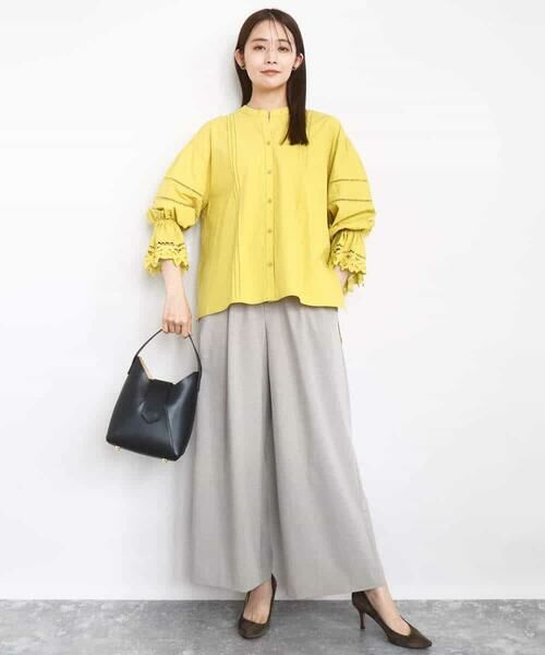 MK MICHEL KLEIN / エムケーミッシェルクラン その他パンツ | ストレートワイドパンツ(ストライプ・無地)/洗える | 詳細9