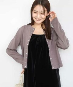 MK MICHEL KLEIN / エムケーミッシェルクラン カーディガン・ボレロ | ドット釦コンパクトニットカーディガン/洗える