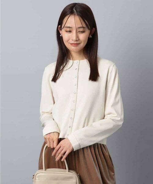 MK MICHEL KLEIN / エムケーミッシェルクラン カーディガン・ボレロ | ドット釦コンパクトニットカーディガン/洗える | 詳細13