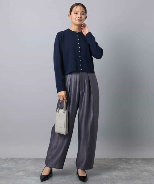 MK MICHEL KLEIN / エムケーミッシェルクラン カーディガン・ボレロ | ドット釦コンパクトニットカーディガン/洗える | 詳細3