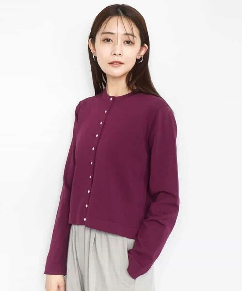 MK MICHEL KLEIN / エムケーミッシェルクラン カーディガン・ボレロ | ドット釦コンパクトニットカーディガン/洗える | 詳細5