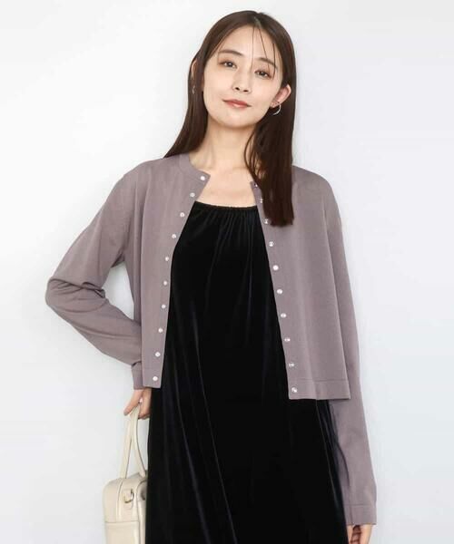 MK MICHEL KLEIN / エムケーミッシェルクラン カーディガン・ボレロ | ドット釦コンパクトニットカーディガン/洗える | 詳細9
