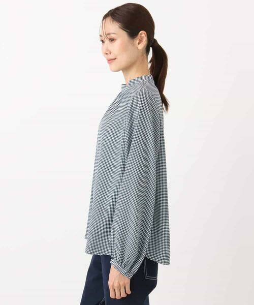 MK MICHEL KLEIN / エムケーミッシェルクラン シャツ・ブラウス | ボウタイ付き千鳥柄プリントブラウス/洗える | 詳細23