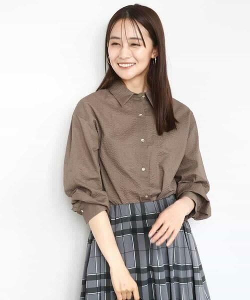 MK MICHEL KLEIN / エムケーミッシェルクラン シャツ・ブラウス | サッカーシャツブラウス/洗える | 詳細1