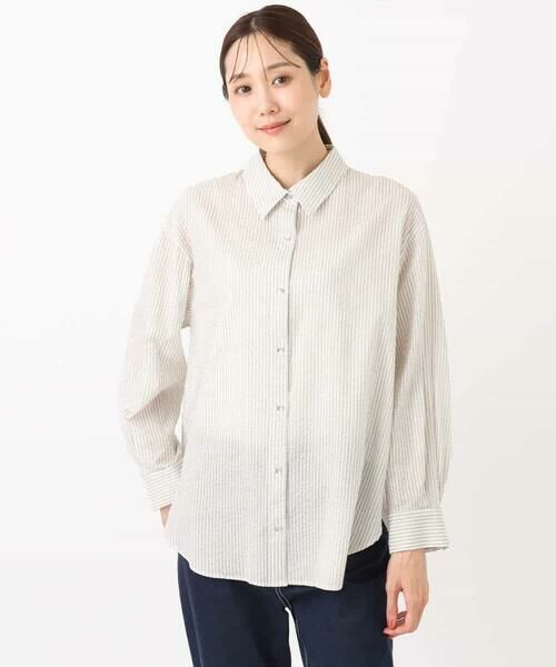 MK MICHEL KLEIN / エムケーミッシェルクラン シャツ・ブラウス | サッカーシャツブラウス/洗える | 詳細9