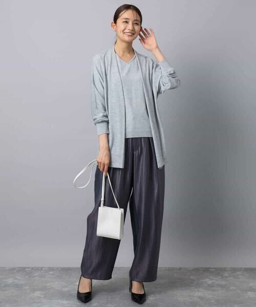 MK MICHEL KLEIN / エムケーミッシェルクラン ニット・セーター | ドルマン袖カーディガン×半袖プルオーバー ニットアンサンブル/洗える | 詳細11