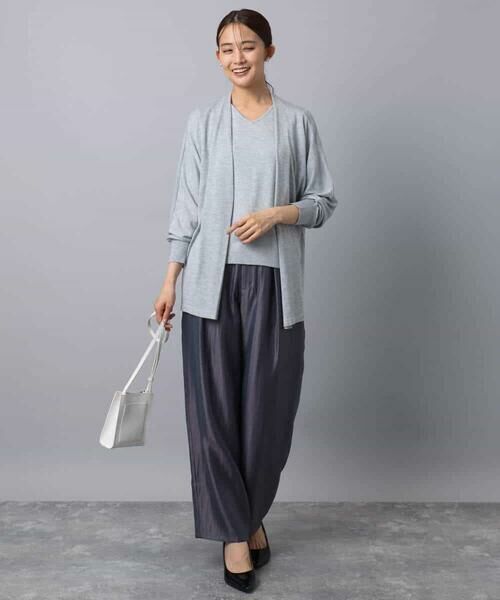 MK MICHEL KLEIN / エムケーミッシェルクラン ニット・セーター | ドルマン袖カーディガン×半袖プルオーバー ニットアンサンブル/洗える | 詳細12