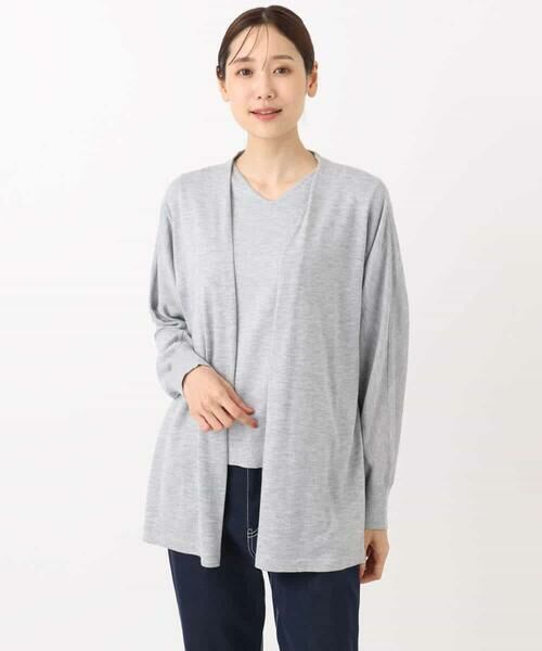 MK MICHEL KLEIN / エムケーミッシェルクラン ニット・セーター | ドルマン袖カーディガン×半袖プルオーバー ニットアンサンブル/洗える | 詳細14