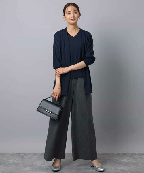 MK MICHEL KLEIN / エムケーミッシェルクラン ニット・セーター | ドルマン袖カーディガン×半袖プルオーバー ニットアンサンブル/洗える | 詳細2