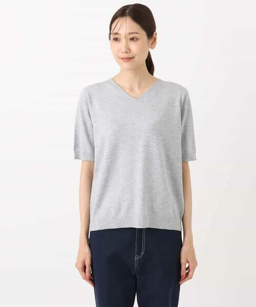 MK MICHEL KLEIN / エムケーミッシェルクラン ニット・セーター | ドルマン袖カーディガン×半袖プルオーバー ニットアンサンブル/洗える | 詳細21