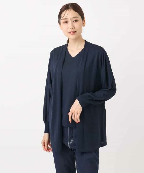 MK MICHEL KLEIN / エムケーミッシェルクラン ニット・セーター | ドルマン袖カーディガン×半袖プルオーバー ニットアンサンブル/洗える | 詳細22