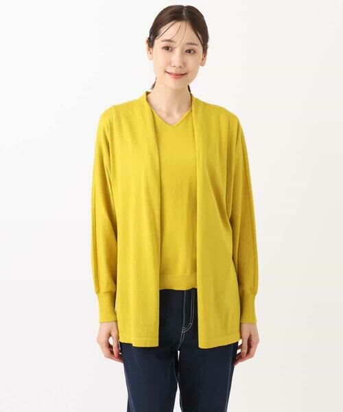 MK MICHEL KLEIN / エムケーミッシェルクラン ニット・セーター | ドルマン袖カーディガン×半袖プルオーバー ニットアンサンブル/洗える | 詳細23