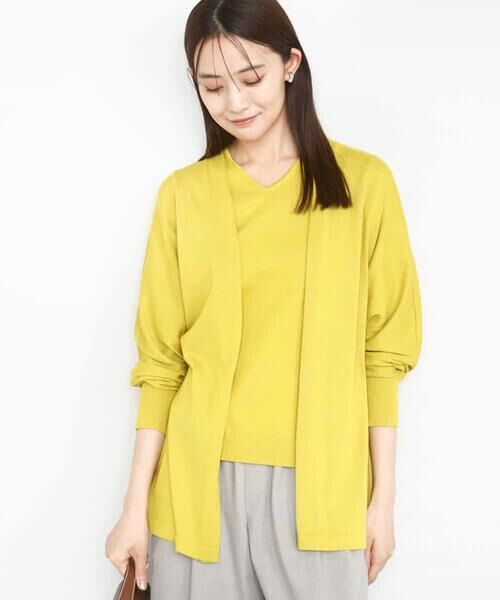 MK MICHEL KLEIN / エムケーミッシェルクラン ニット・セーター | ドルマン袖カーディガン×半袖プルオーバー ニットアンサンブル/洗える | 詳細5