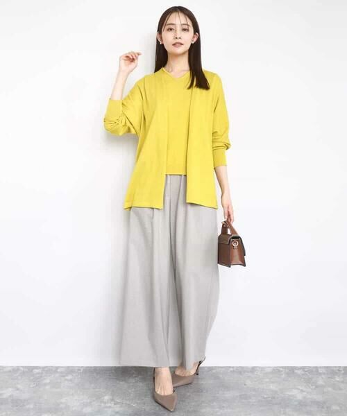 MK MICHEL KLEIN / エムケーミッシェルクラン ニット・セーター | ドルマン袖カーディガン×半袖プルオーバー ニットアンサンブル/洗える | 詳細7