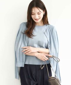 MK MICHEL KLEIN / エムケーミッシェルクラン ニット・セーター | シアーニットアンサンブル/洗える