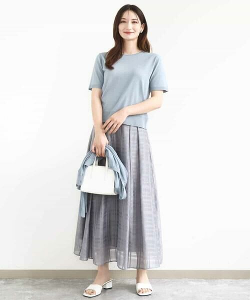 MK MICHEL KLEIN / エムケーミッシェルクラン ニット・セーター | シアーニットアンサンブル/洗える | 詳細8