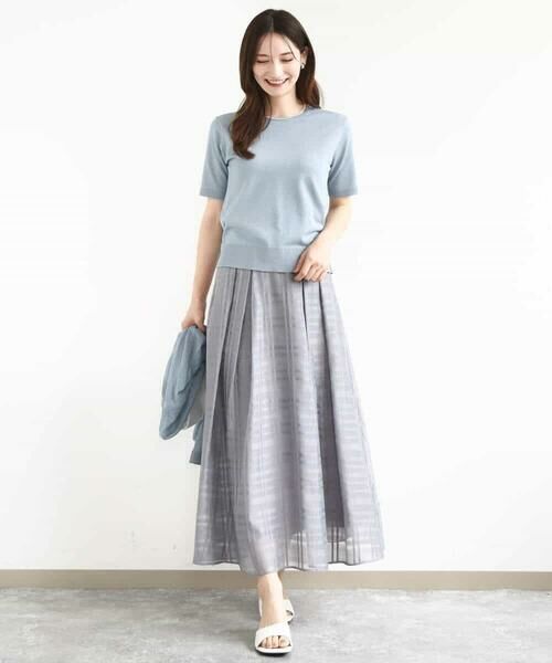 MK MICHEL KLEIN / エムケーミッシェルクラン ニット・セーター | シアーニットアンサンブル/洗える | 詳細9