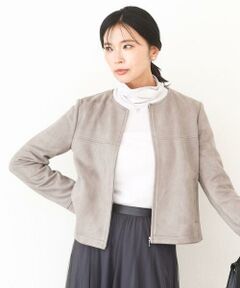 MK MICHEL KLEIN / エムケーミッシェルクラン その他アウター | フェイクスウェードショートブルゾン/洗える