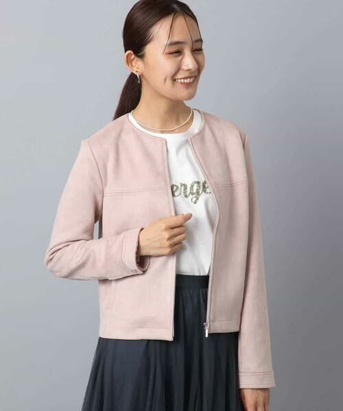 MK MICHEL KLEIN / エムケーミッシェルクラン その他アウター | フェイクスウェードショートブルゾン/洗える | 詳細1