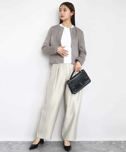 MK MICHEL KLEIN / エムケーミッシェルクラン その他アウター | フェイクスウェードショートブルゾン/洗える | 詳細14