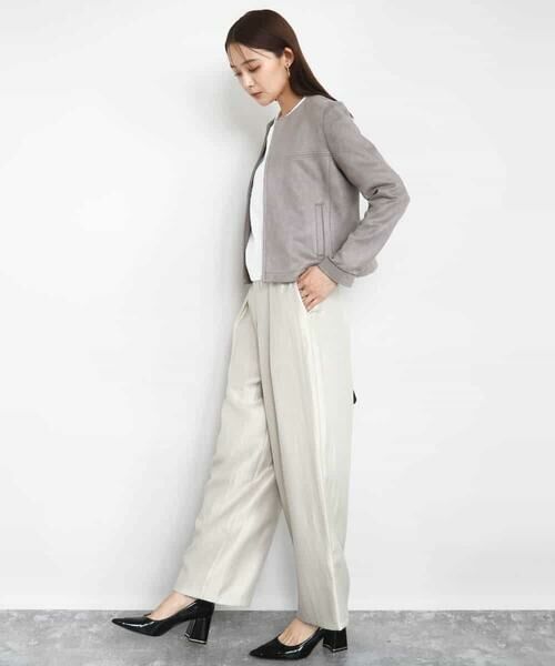 MK MICHEL KLEIN / エムケーミッシェルクラン その他アウター | フェイクスウェードショートブルゾン/洗える | 詳細16