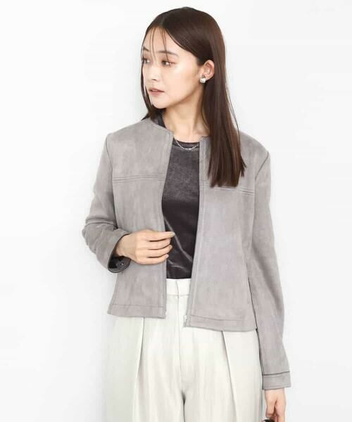 MK MICHEL KLEIN / エムケーミッシェルクラン その他アウター | フェイクスウェードショートブルゾン/洗える | 詳細9