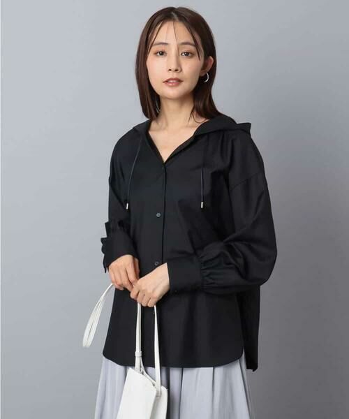 MK MICHEL KLEIN / エムケーミッシェルクラン シャツ・ブラウス | フーディーブラウス/洗える | 詳細1