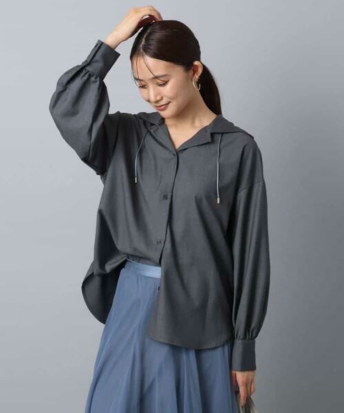 MK MICHEL KLEIN / エムケーミッシェルクラン シャツ・ブラウス | フーディーブラウス/洗える | 詳細5