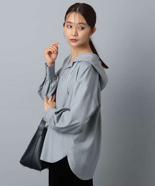 MK MICHEL KLEIN / エムケーミッシェルクラン シャツ・ブラウス | フーディーブラウス/洗える | 詳細9