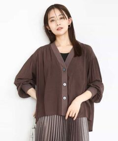 MK MICHEL KLEIN / エムケーミッシェルクラン カーディガン・ボレロ | バックギャザーデザインカーディガン/洗える