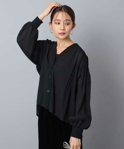 MK MICHEL KLEIN / エムケーミッシェルクラン カーディガン・ボレロ | バックギャザーデザインカーディガン/洗える | 詳細1