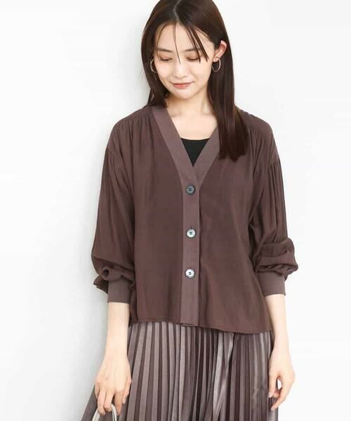 MK MICHEL KLEIN / エムケーミッシェルクラン カーディガン・ボレロ | バックギャザーデザインカーディガン/洗える | 詳細5