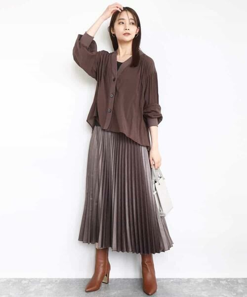 MK MICHEL KLEIN / エムケーミッシェルクラン カーディガン・ボレロ | バックギャザーデザインカーディガン/洗える | 詳細8