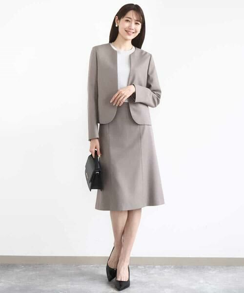 MK MICHEL KLEIN / エムケーミッシェルクラン ノーカラージャケット | メランジ調ノーカラージャケット/セットアップ対応/洗える | 詳細13