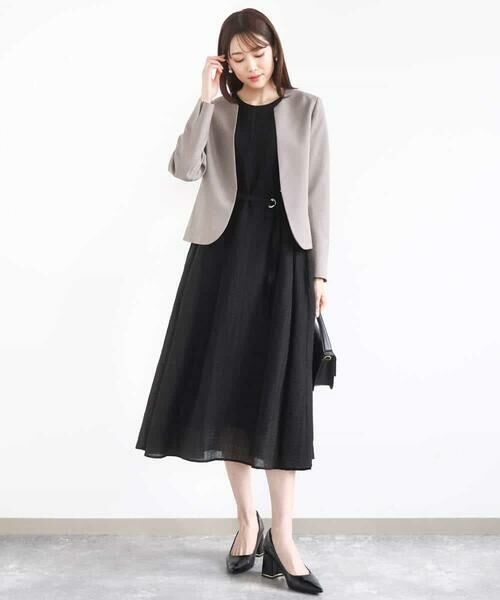 MK MICHEL KLEIN / エムケーミッシェルクラン ノーカラージャケット | メランジ調ノーカラージャケット/セットアップ対応/洗える | 詳細14