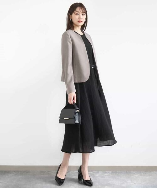 MK MICHEL KLEIN / エムケーミッシェルクラン ノーカラージャケット | メランジ調ノーカラージャケット/セットアップ対応/洗える | 詳細16