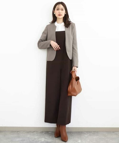 MK MICHEL KLEIN / エムケーミッシェルクラン ノーカラージャケット | メランジ調ノーカラージャケット/セットアップ対応/洗える | 詳細19