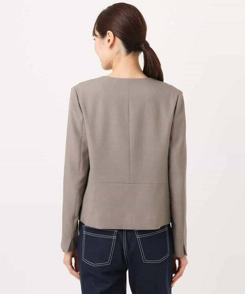 MK MICHEL KLEIN / エムケーミッシェルクラン ノーカラージャケット | メランジ調ノーカラージャケット/セットアップ対応/洗える | 詳細22