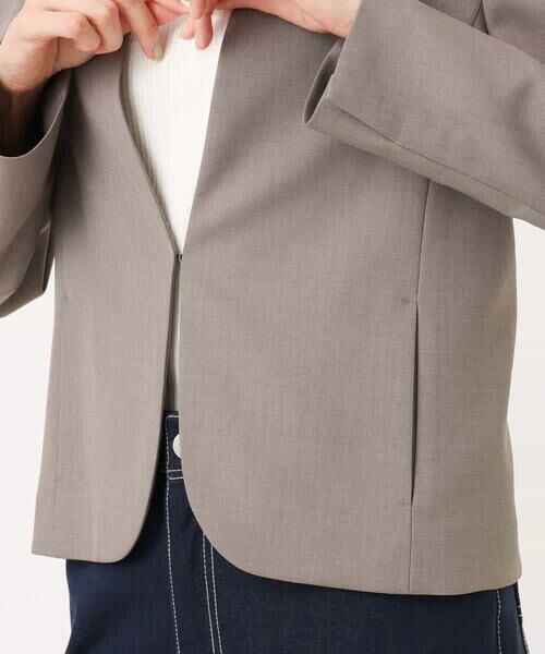 MK MICHEL KLEIN / エムケーミッシェルクラン ノーカラージャケット | メランジ調ノーカラージャケット/セットアップ対応/洗える | 詳細26